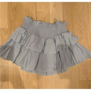 Katie J Smocked Ruffle Skirt in Light Blue